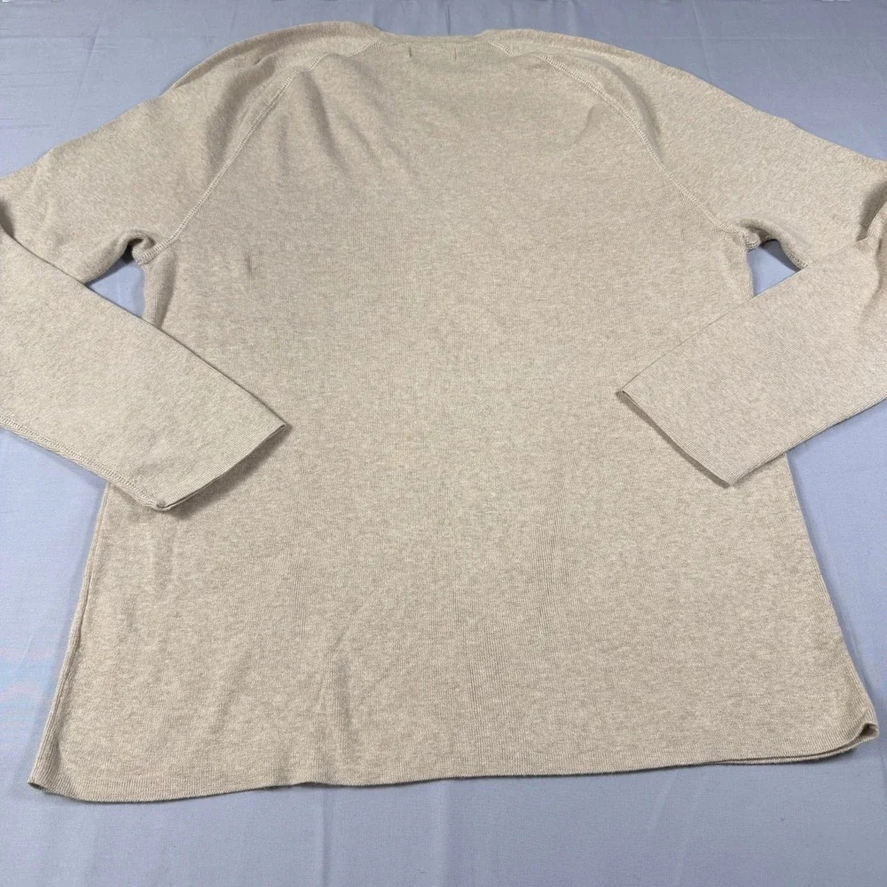 Banana Republic Mens Large Beige Cotton Long Sleeve Raglan Crew Neck Sweater L